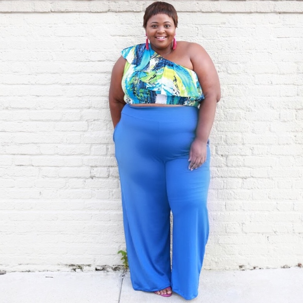 Wide Leg Pants & Crop Top Set